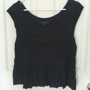 Soft peplum black t-shirt
